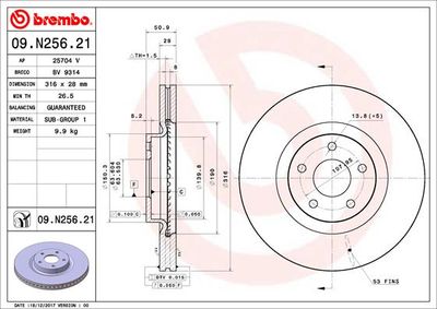 Brake Disc BREMBO 09.N256.21