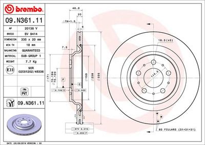 Brake Disc BREMBO 09.N361.11