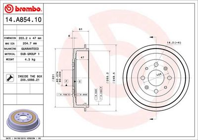 Brake Drum BREMBO 14.A854.10