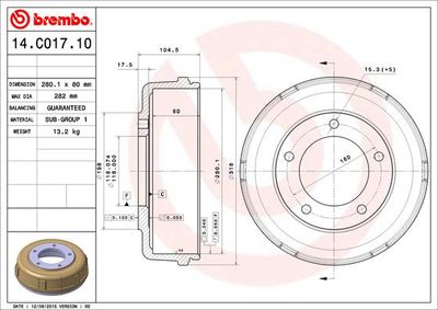 Brake Drum BREMBO 14.C017.10