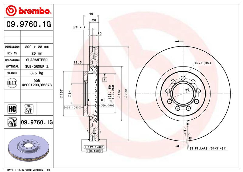 BREMBO KT 10 022 Brake Kit, disc brake