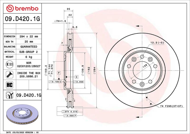 BREMBO KT 10 051 Brake Kit, disc brake
