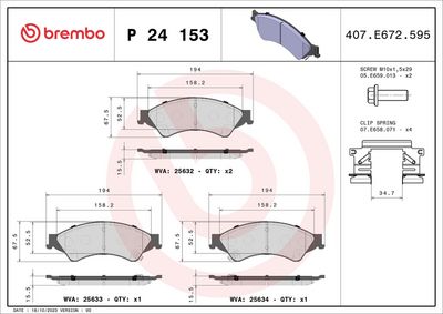 Brake Pad Set, disc brake BREMBO P 24 153
