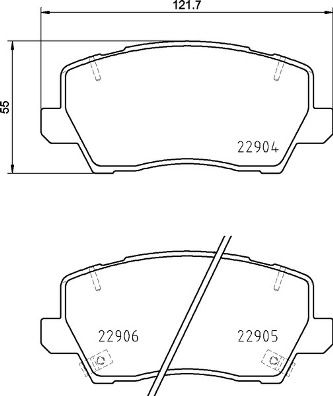 Brake Pad Set, disc brake BREMBO P 30 114