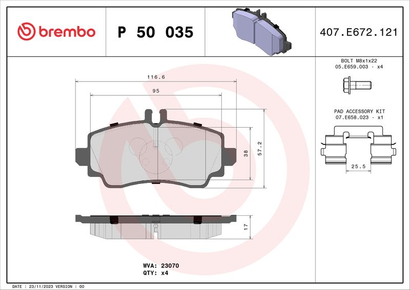 BREMBO P 50 035 Brake Pad Set, disc brake