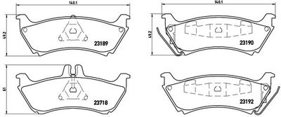 Brake Pad Set, disc brake BREMBO P 50 044