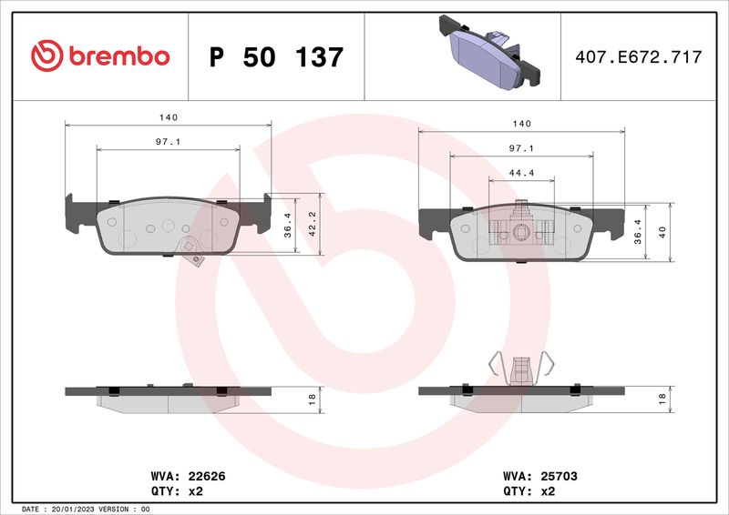 BREMBO P 50 137 Brake Pad Set, disc brake