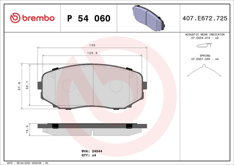BREMBO P 54 060 Brake Pad Set, disc brake