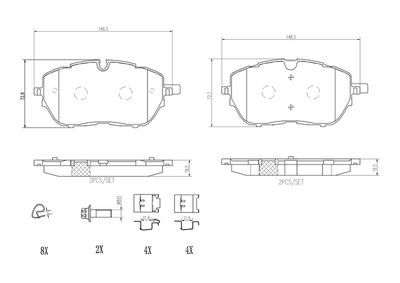 Brake Pad Set, disc brake BREMBO P 61 128