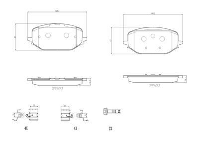 Brake Pad Set, disc brake BREMBO P 61 142