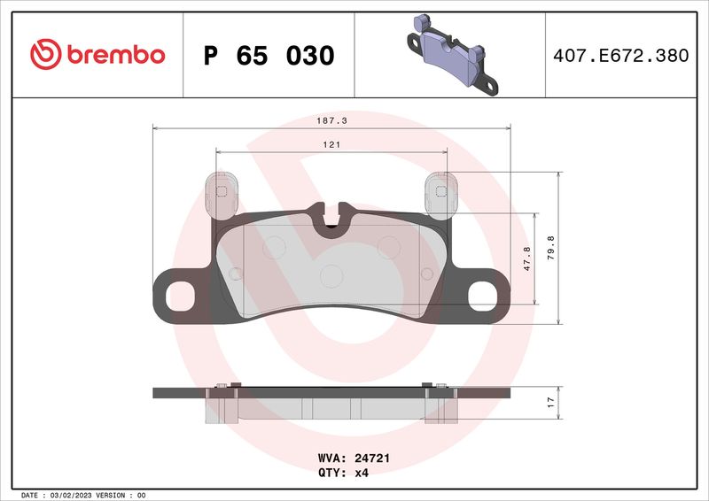 BREMBO P 65 030 Brake Pad Set, disc brake