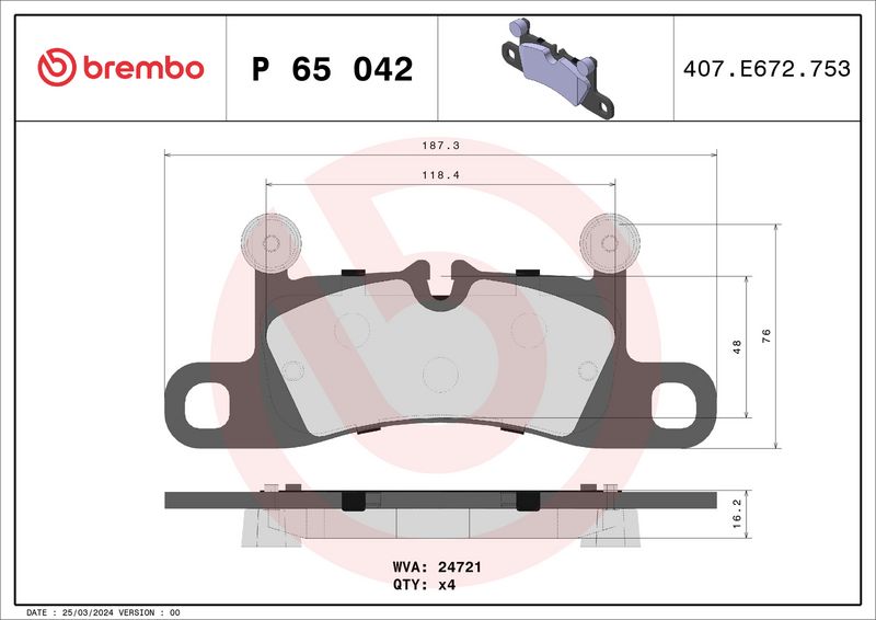 BREMBO P 65 042 Brake Pad Set, disc brake