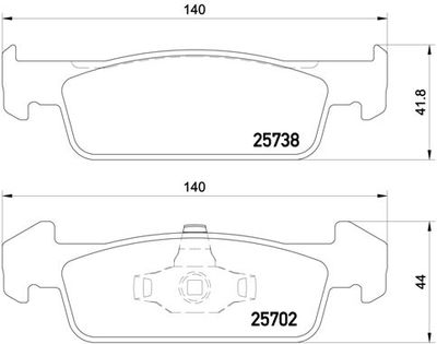 Brake Pad Set, disc brake BREMBO P 68 060