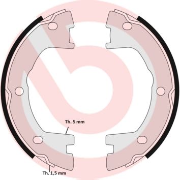 Brake Shoe Set, parking brake BREMBO S A6 506