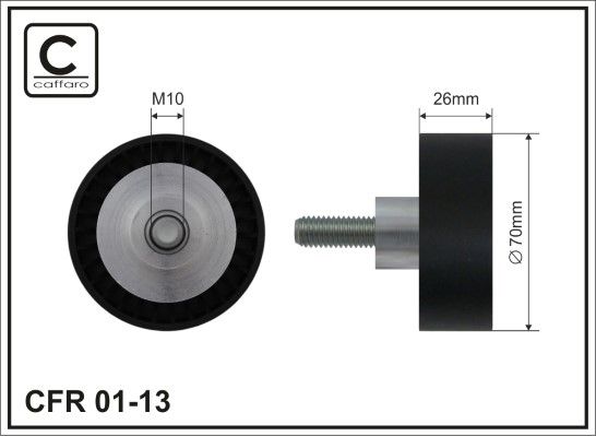 CAFFARO 01-13 Deflection/Guide Pulley, V-ribbed belt