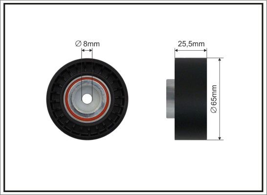 CAFFARO 05-06 Deflection/Guide Pulley, V-ribbed belt