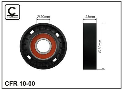 Deflection/Guide Pulley, V-ribbed belt CAFFARO 10-00