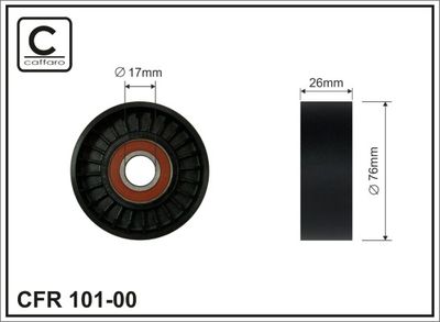 Deflection/Guide Pulley, V-ribbed belt CAFFARO 101-00