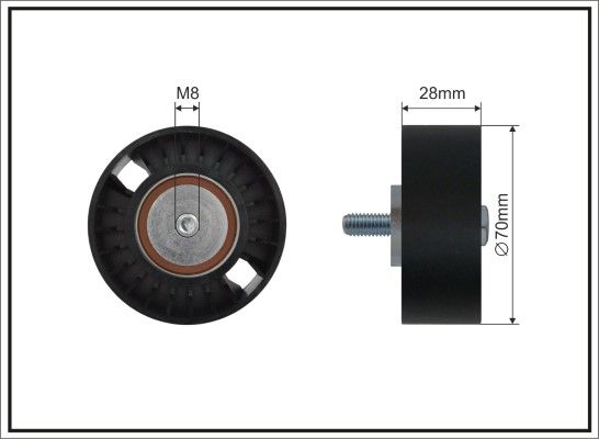 CAFFARO 11-09 SC Deflection/Guide Pulley, V-ribbed belt