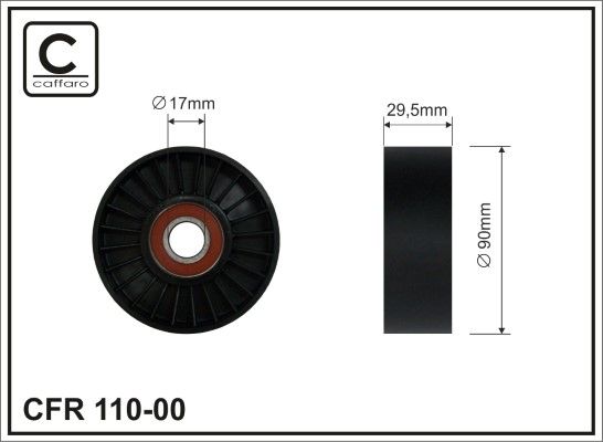 CAFFARO 110-00 Tensioner Pulley, V-ribbed belt