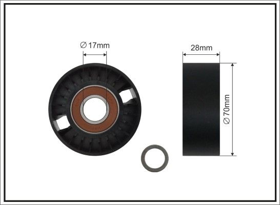 CAFFARO 116-00 SC Tensioner Pulley, V-ribbed belt