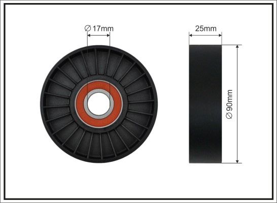CAFFARO 12-00 Tensioner Pulley, V-ribbed belt