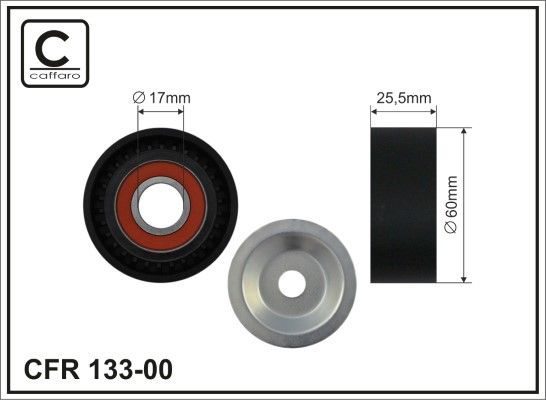 CAFFARO 133-00 Tensioner Pulley, V-ribbed belt