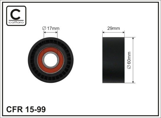 CAFFARO 15-99 Tensioner Pulley, V-ribbed belt