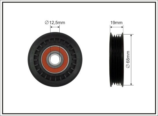 CAFFARO 159-80 Deflection/Guide Pulley, V-ribbed belt
