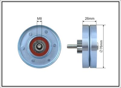 Deflection/Guide Pulley, V-ribbed belt CAFFARO 167-54
