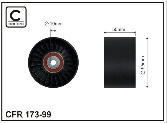 CAFFARO 173-99 Deflection/Guide Pulley, V-ribbed belt
