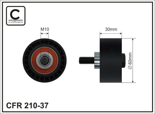 CAFFARO 210-37 Deflection Pulley/Guide Pulley, timing belt