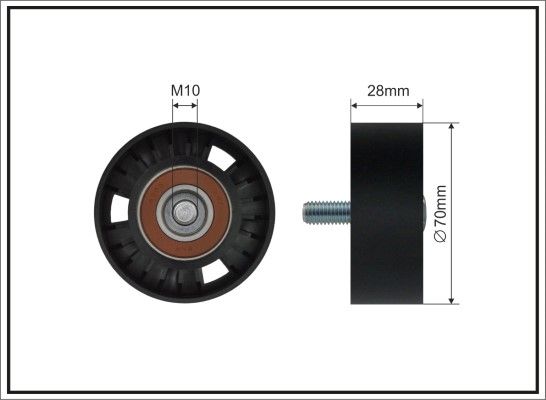 CAFFARO 211-00 SC Deflection/Guide Pulley, V-ribbed belt