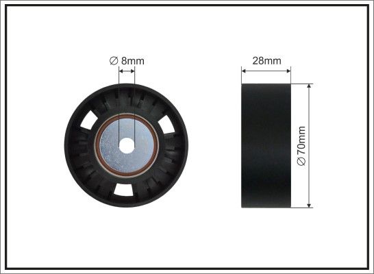 CAFFARO 226-107 SC Deflection/Guide Pulley, V-ribbed belt