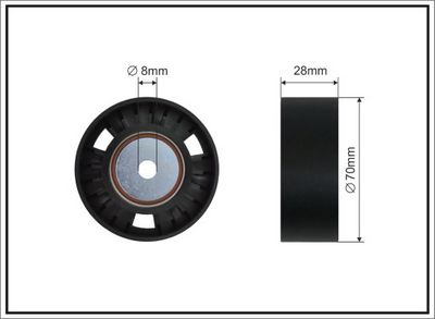 Deflection/Guide Pulley, V-ribbed belt CAFFARO 226-107 SC