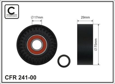 Deflection/Guide Pulley, V-ribbed belt CAFFARO 241-00