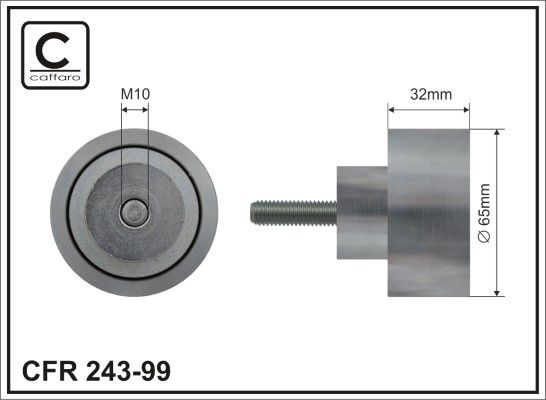 CAFFARO 243-99 Deflection/Guide Pulley, V-ribbed belt