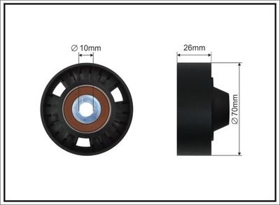 Deflection/Guide Pulley, V-ribbed belt CAFFARO 262-26 SC