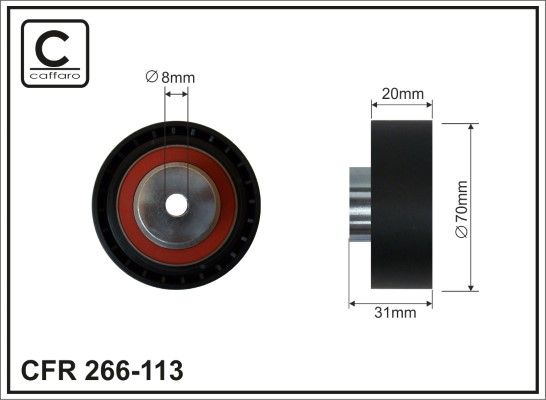 CAFFARO 266-113 Deflection/Guide Pulley, V-ribbed belt
