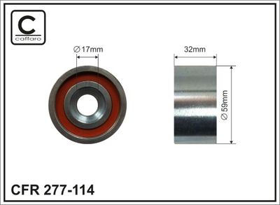 Deflection Pulley/Guide Pulley, timing belt CAFFARO 277-114