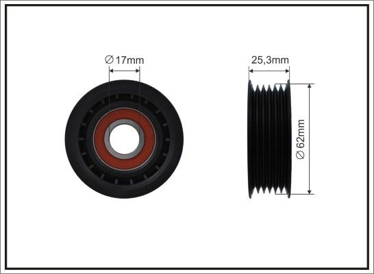 CAFFARO 324-00 Tensioner Pulley, V-ribbed belt