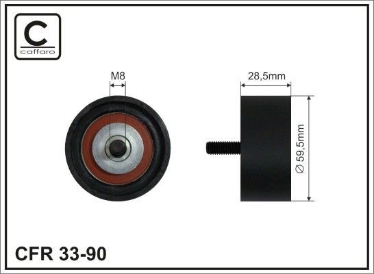CAFFARO 33-90 Deflection Pulley/Guide Pulley, timing belt