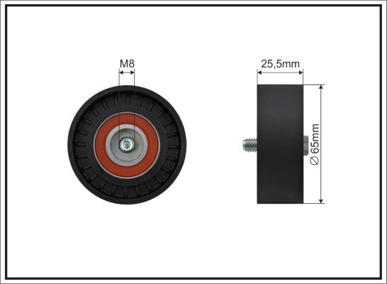 CAFFARO 348-00 Deflection/Guide Pulley, V-ribbed belt