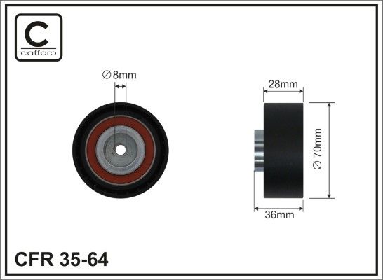 CAFFARO 35-64 Deflection Pulley/Guide Pulley, timing belt