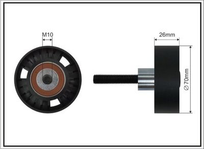 Deflection/Guide Pulley, V-ribbed belt CAFFARO 359-55 SC