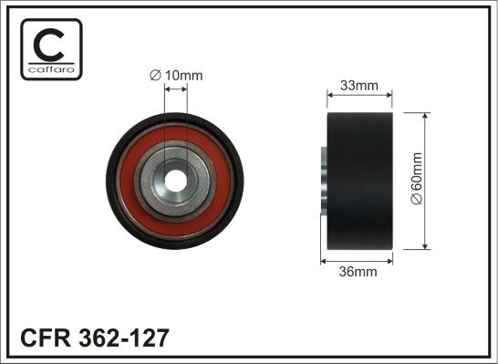 CAFFARO 362-127 Deflection Pulley/Guide Pulley, timing belt