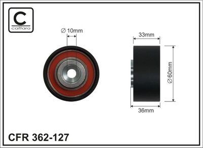 Deflection Pulley/Guide Pulley, timing belt CAFFARO 362-127