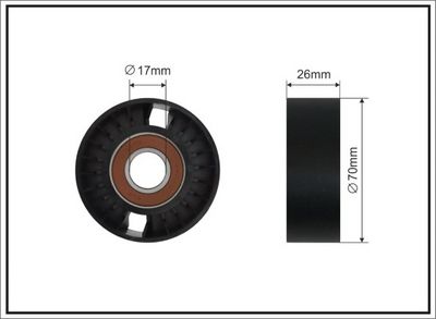 Tensioner Pulley, V-ribbed belt CAFFARO 384-00 SC