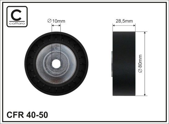 CAFFARO 40-50 Deflection/Guide Pulley, V-ribbed belt