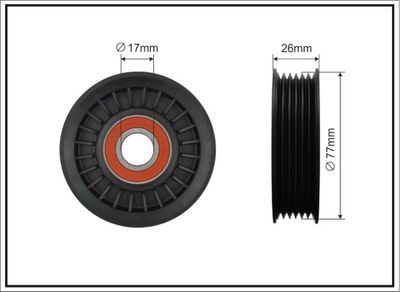 Tensioner Pulley, V-ribbed belt CAFFARO 415-00